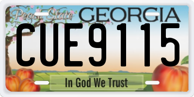GA license plate CUE9115