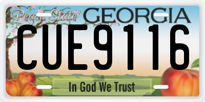 GA license plate CUE9116