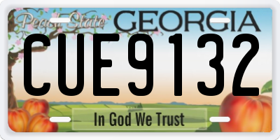 GA license plate CUE9132