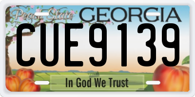 GA license plate CUE9139