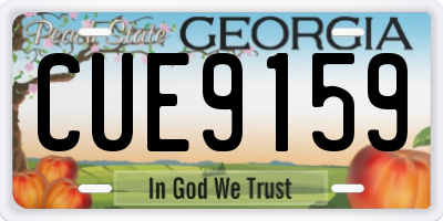 GA license plate CUE9159