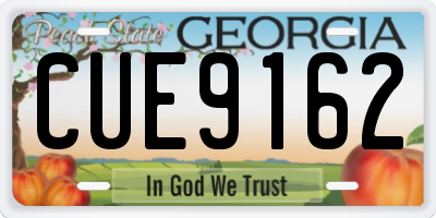 GA license plate CUE9162