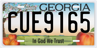 GA license plate CUE9165