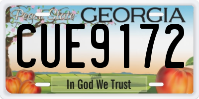 GA license plate CUE9172