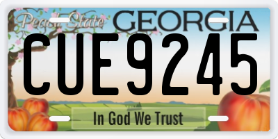 GA license plate CUE9245