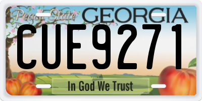 GA license plate CUE9271