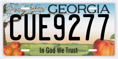 GA license plate CUE9277
