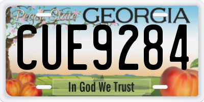 GA license plate CUE9284