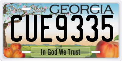 GA license plate CUE9335
