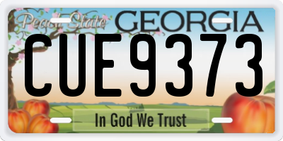 GA license plate CUE9373