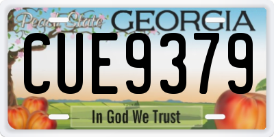 GA license plate CUE9379