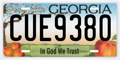 GA license plate CUE9380