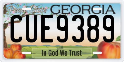 GA license plate CUE9389