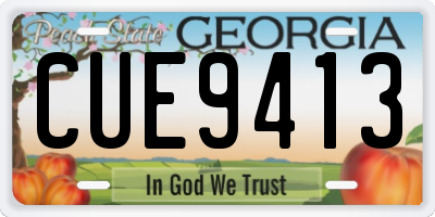 GA license plate CUE9413
