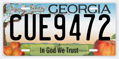 GA license plate CUE9472