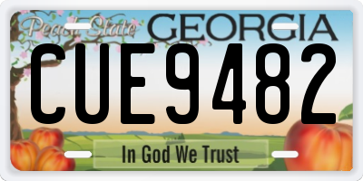 GA license plate CUE9482