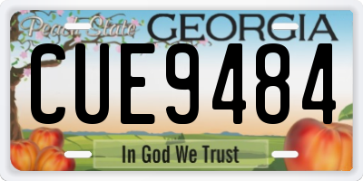GA license plate CUE9484