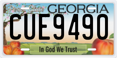 GA license plate CUE9490