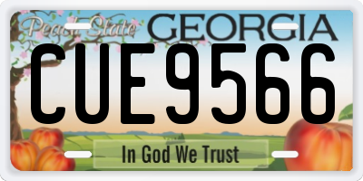 GA license plate CUE9566