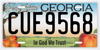 GA license plate CUE9568