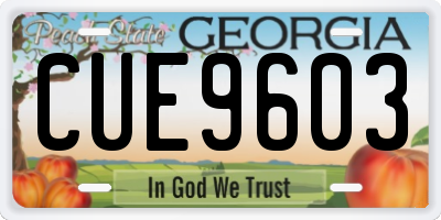 GA license plate CUE9603