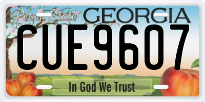 GA license plate CUE9607