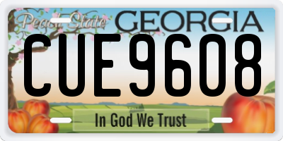 GA license plate CUE9608
