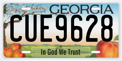 GA license plate CUE9628