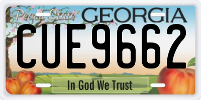GA license plate CUE9662