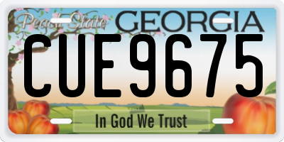 GA license plate CUE9675