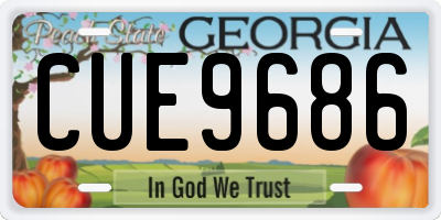 GA license plate CUE9686