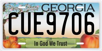 GA license plate CUE9706