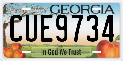 GA license plate CUE9734