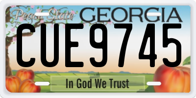 GA license plate CUE9745