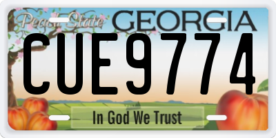 GA license plate CUE9774