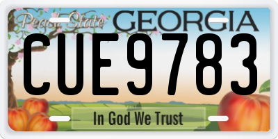GA license plate CUE9783