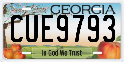 GA license plate CUE9793