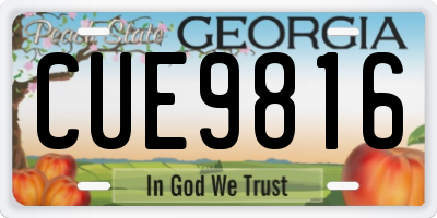 GA license plate CUE9816