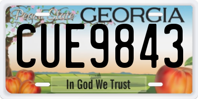 GA license plate CUE9843