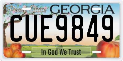 GA license plate CUE9849