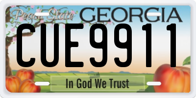GA license plate CUE9911