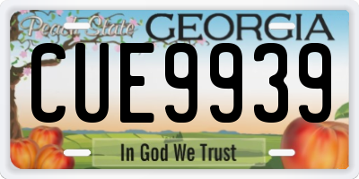 GA license plate CUE9939