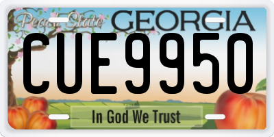 GA license plate CUE9950