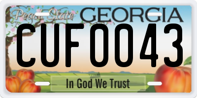 GA license plate CUF0043