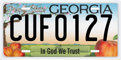 GA license plate CUF0127