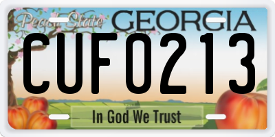 GA license plate CUF0213