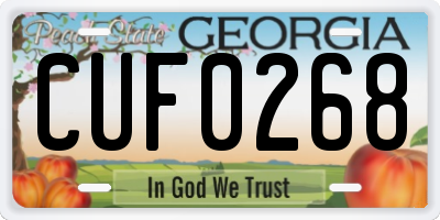 GA license plate CUF0268