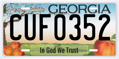 GA license plate CUF0352