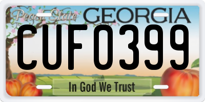 GA license plate CUF0399