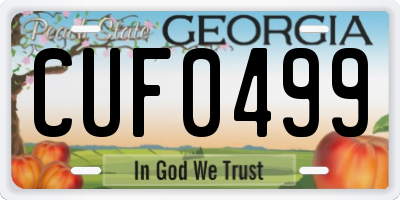 GA license plate CUF0499